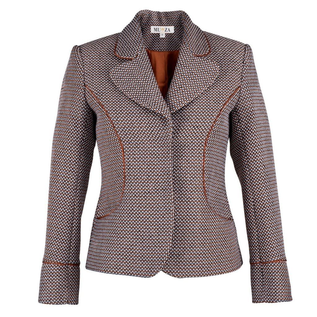 MUZA - Satin Trimmed Tailored Tweed Jacket