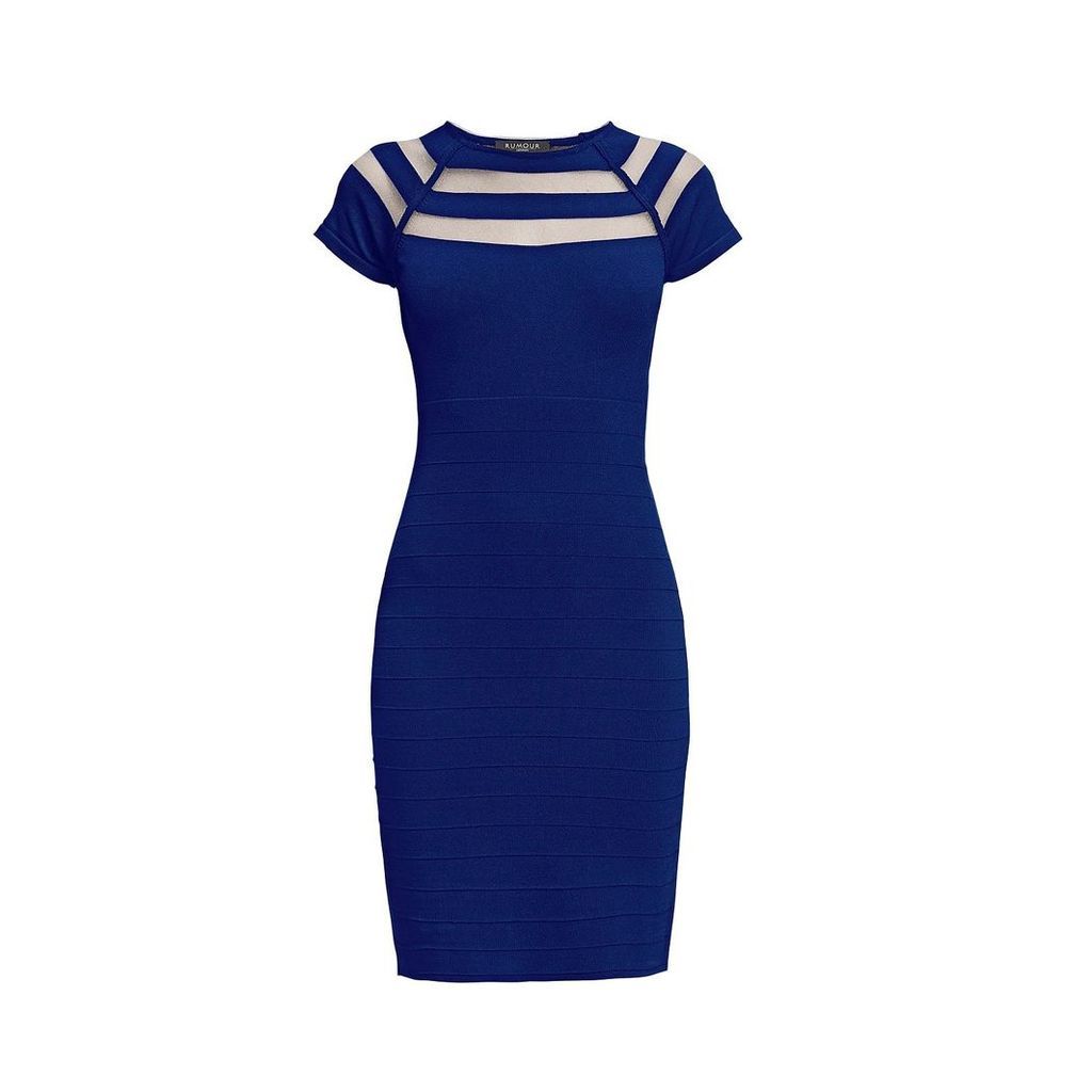 Rumour London - Catherine Blue Bodycon Dress with Cut-Out Detail