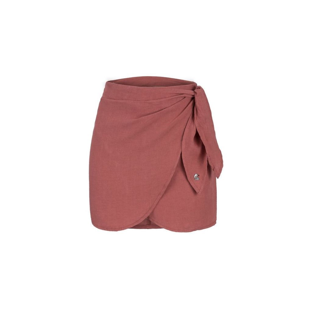 Dor Raw Luxury - Cheese and Grapes Linen Skirt Cassis
