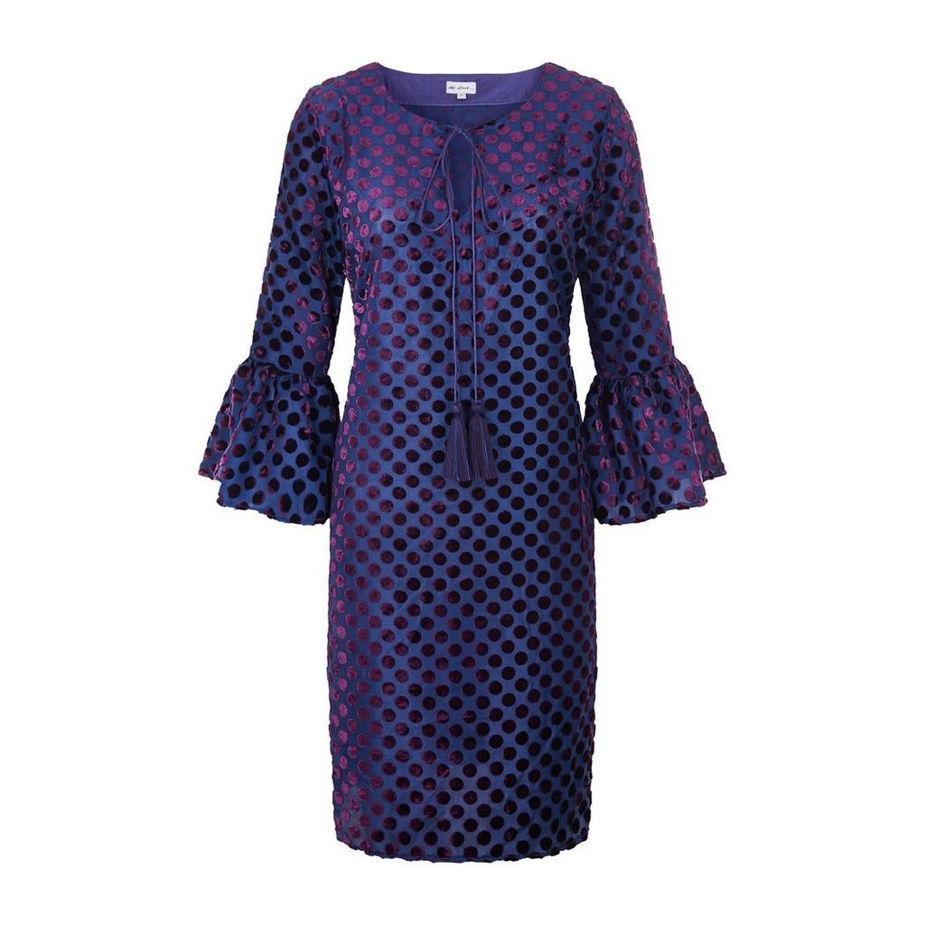 At Last. - Belle Silk Velvet Dress Purple Spot