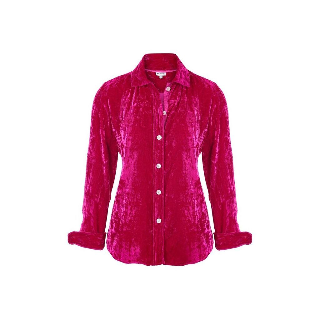 At Last. - Karen Silk Velvet Shirt Hot Pink