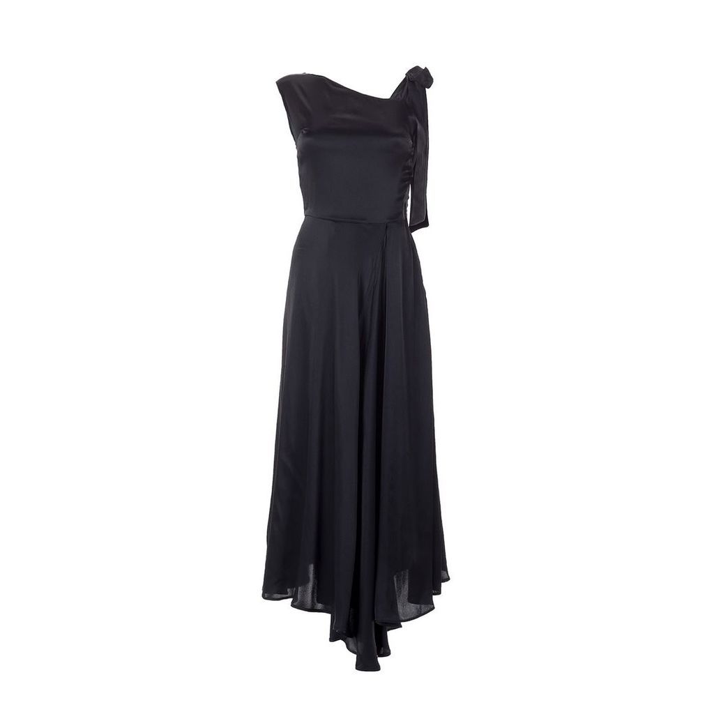 Emelita - Silk Black Open Dress