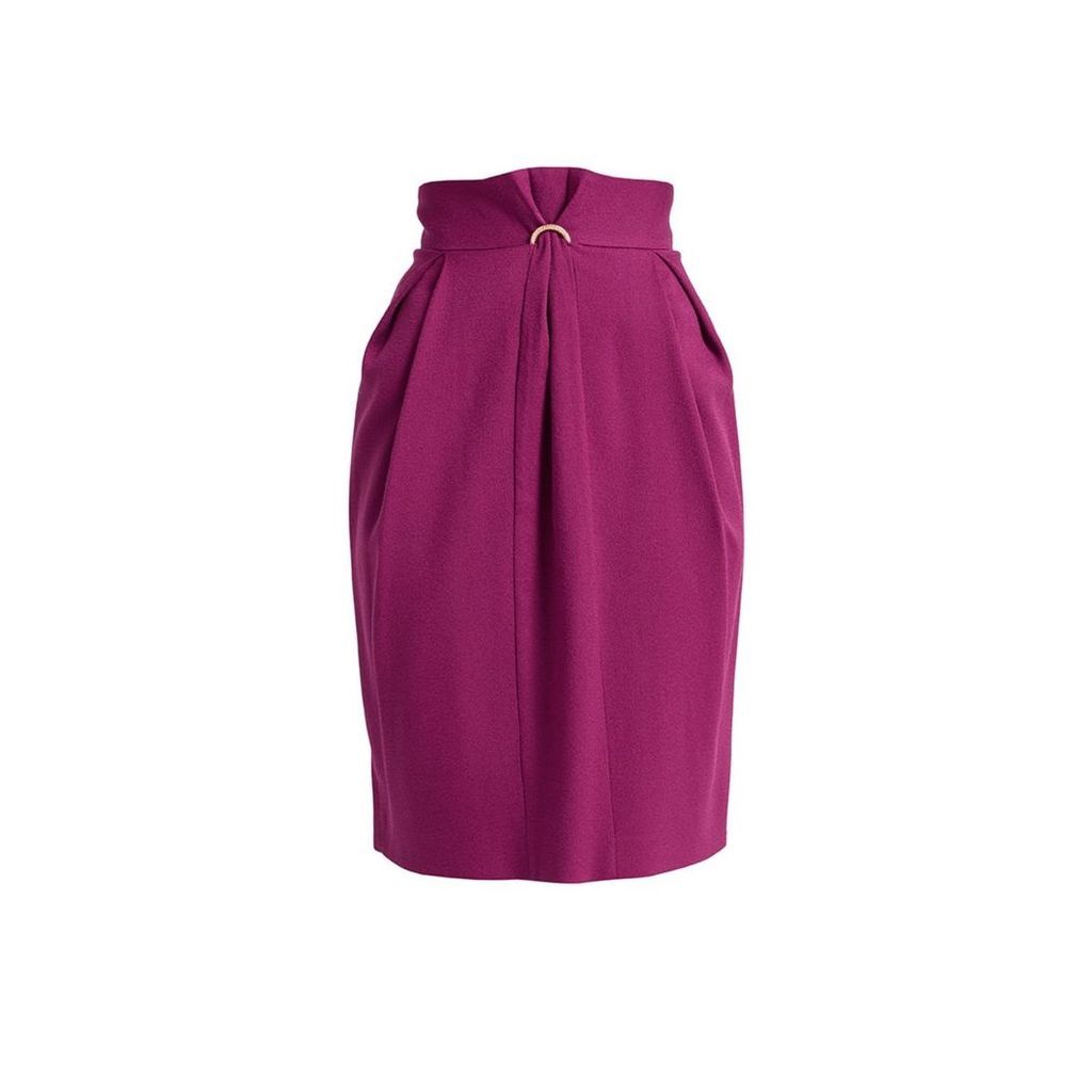 WtR - Fokine Purple Wool Blend High Waist Pencil Skirt