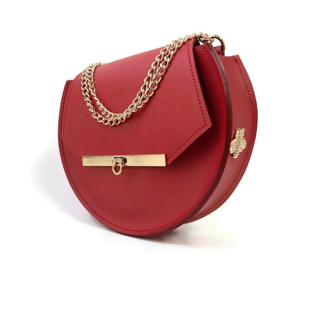 Angela Valentine Handbags - Loel Crossbody Circle Bag In Saffron Red