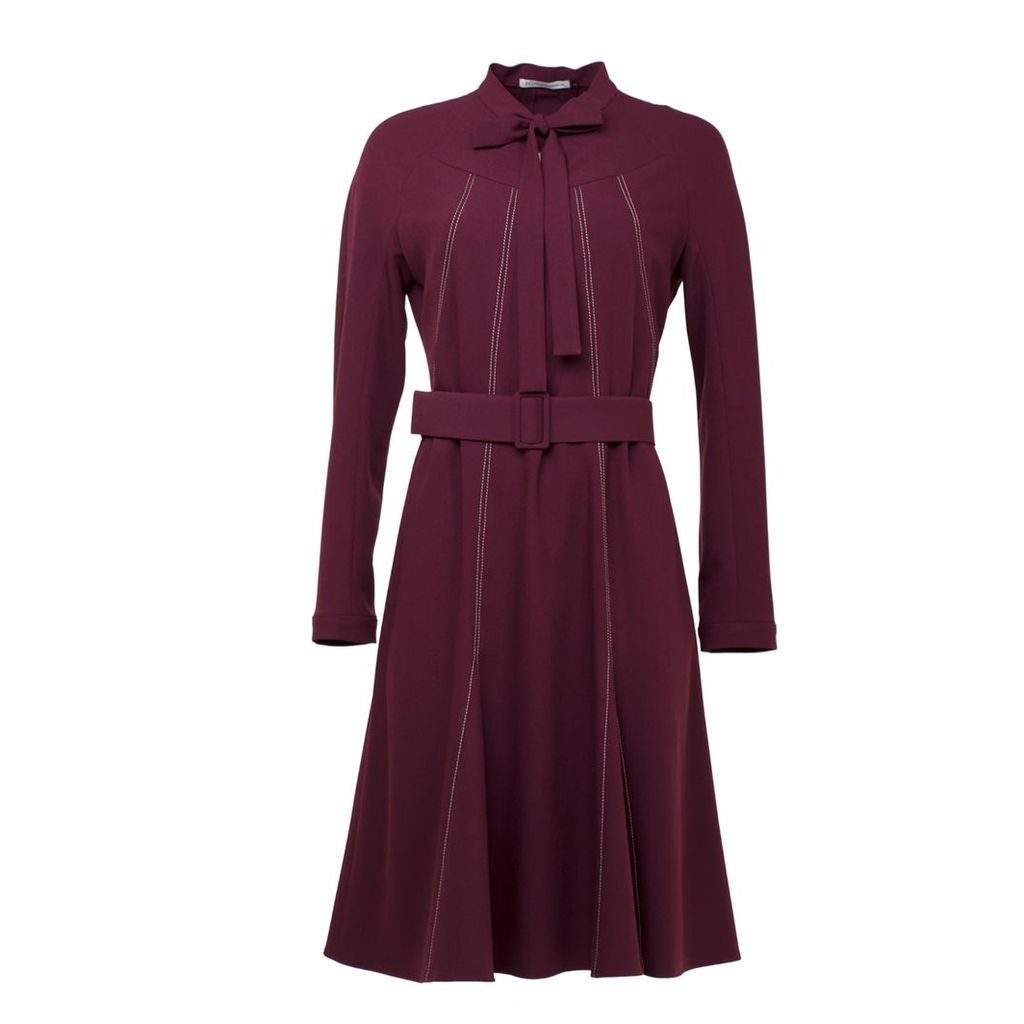 FG Atelier - Burgundy Viscose-Blend Crepe Dress