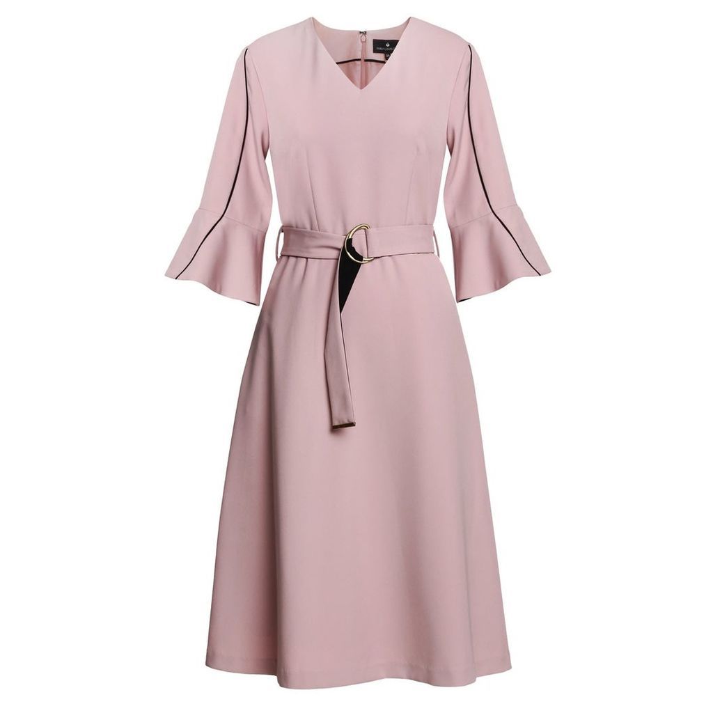 Emily Lovelock - Dress With Contrast Trim Pink