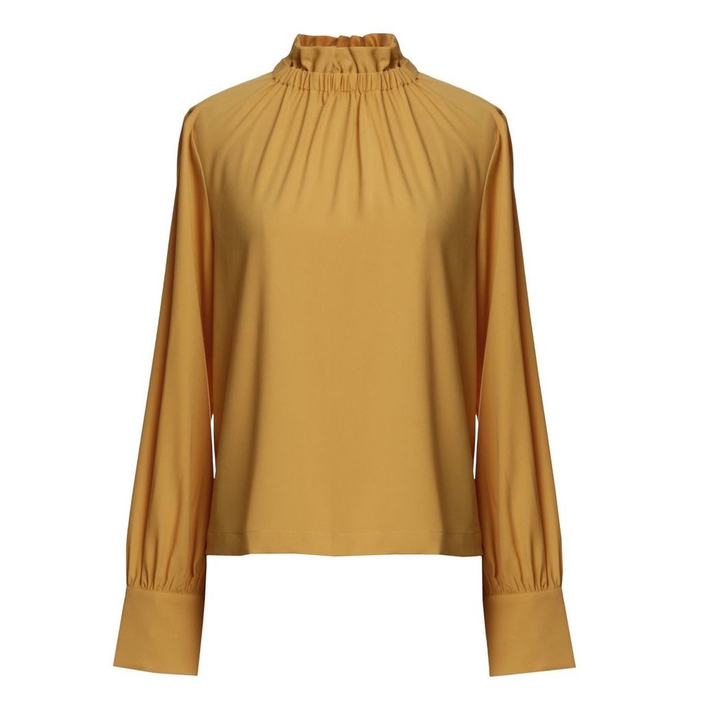 Emily Lovelock - High Neck Georgette Top Yellow