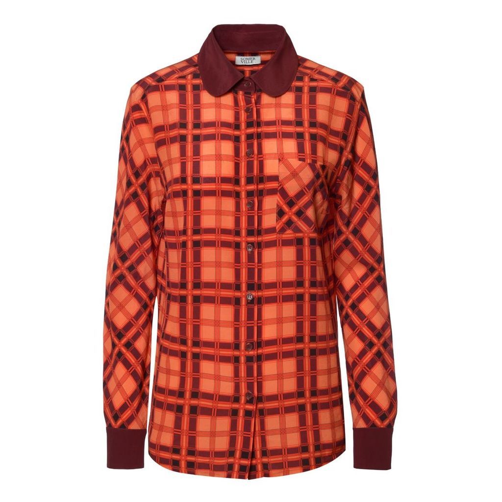 SOMERVILLE. - Hero Silk Shirt In Red Plaid or Check