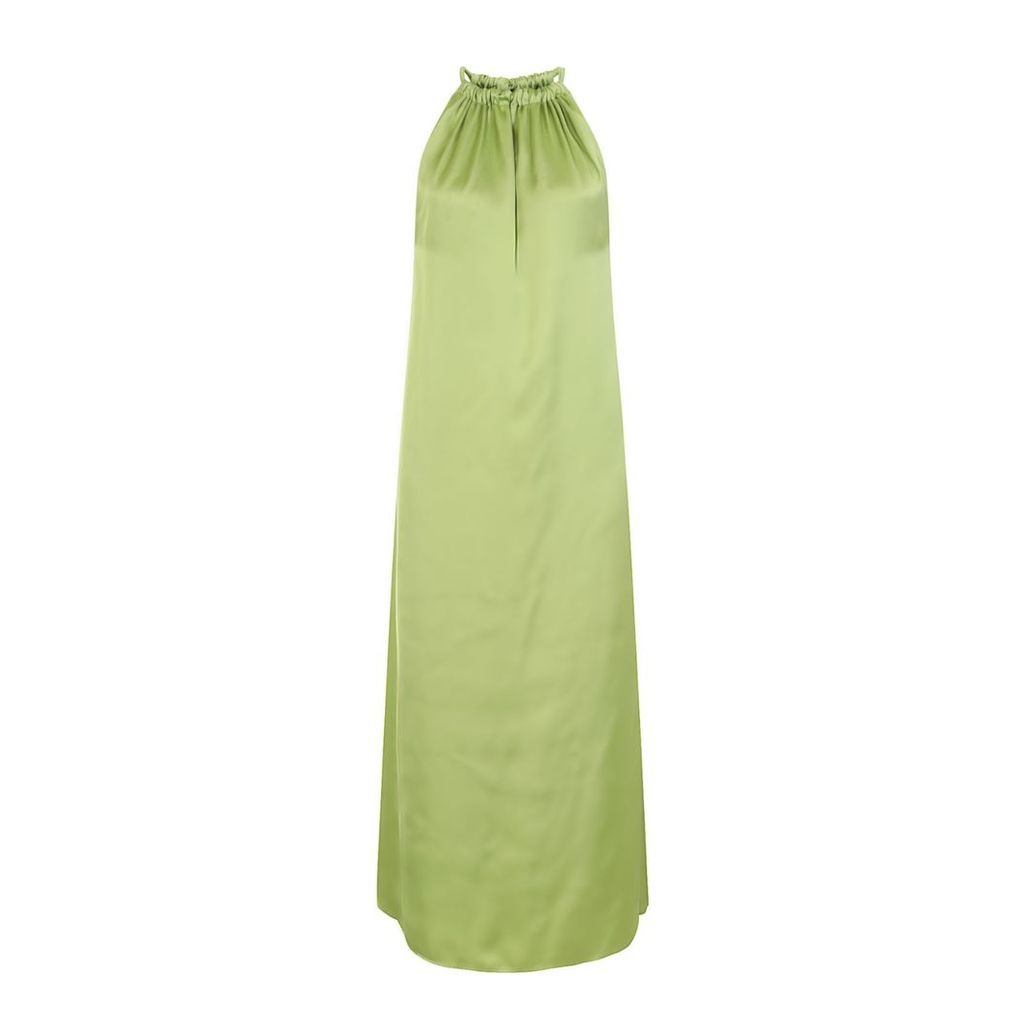 CocooVe - Isla Maxi Dress In Chartreuse Silky Satin
