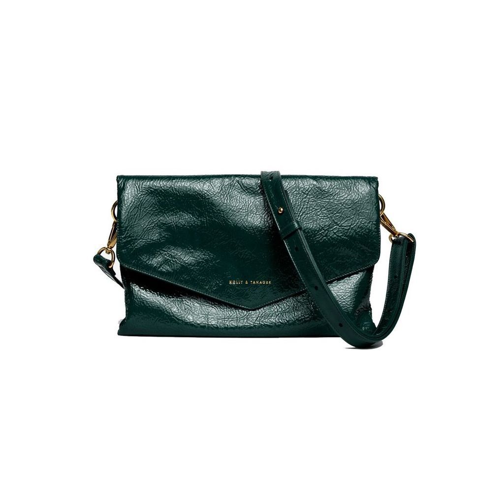 Holly & Tanager - Explorer Crossbody Clutch In Emerald Patent Leather