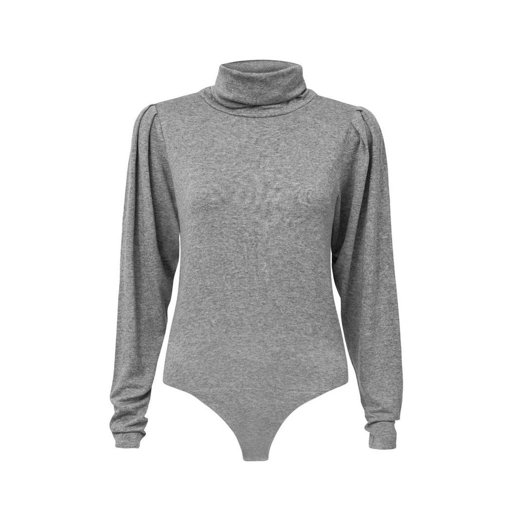 SAINT BODY - High Neck Knit Bodysuit Grey