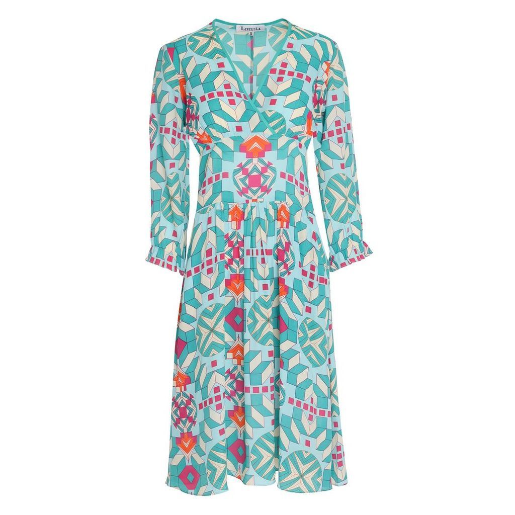 Libelula - Willreb Dress - Turquoise Geometric Print