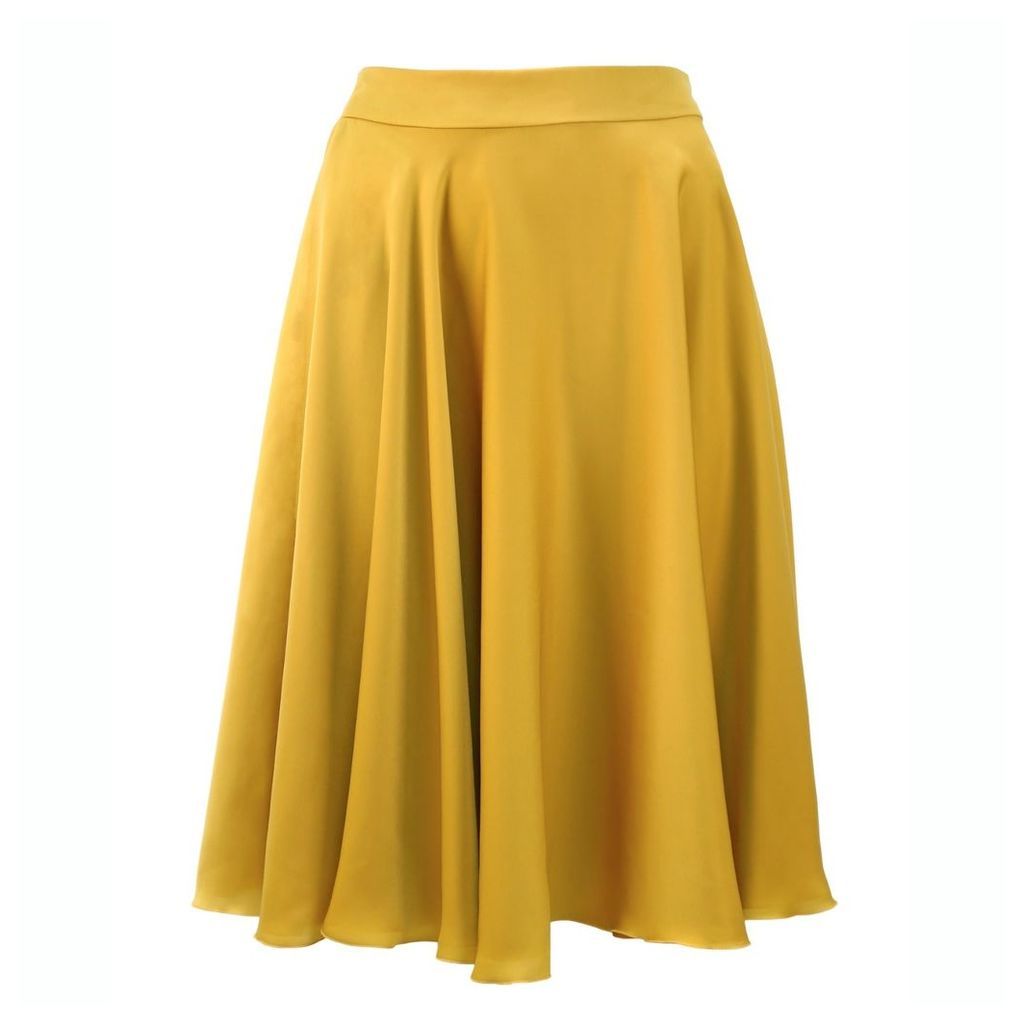 JULIANA HERC - Fluid Crepe Satin Flared A-Line Full Skirt