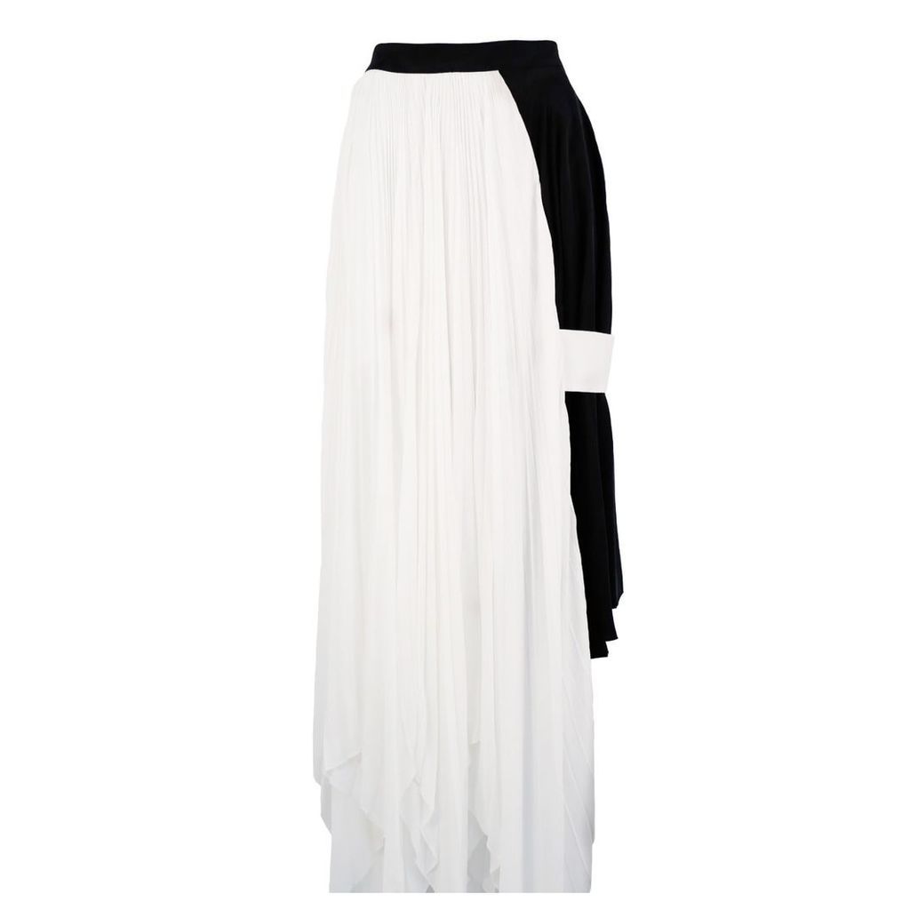 JULIANA HERC - Black & White Pleated Flared A-line Skirt