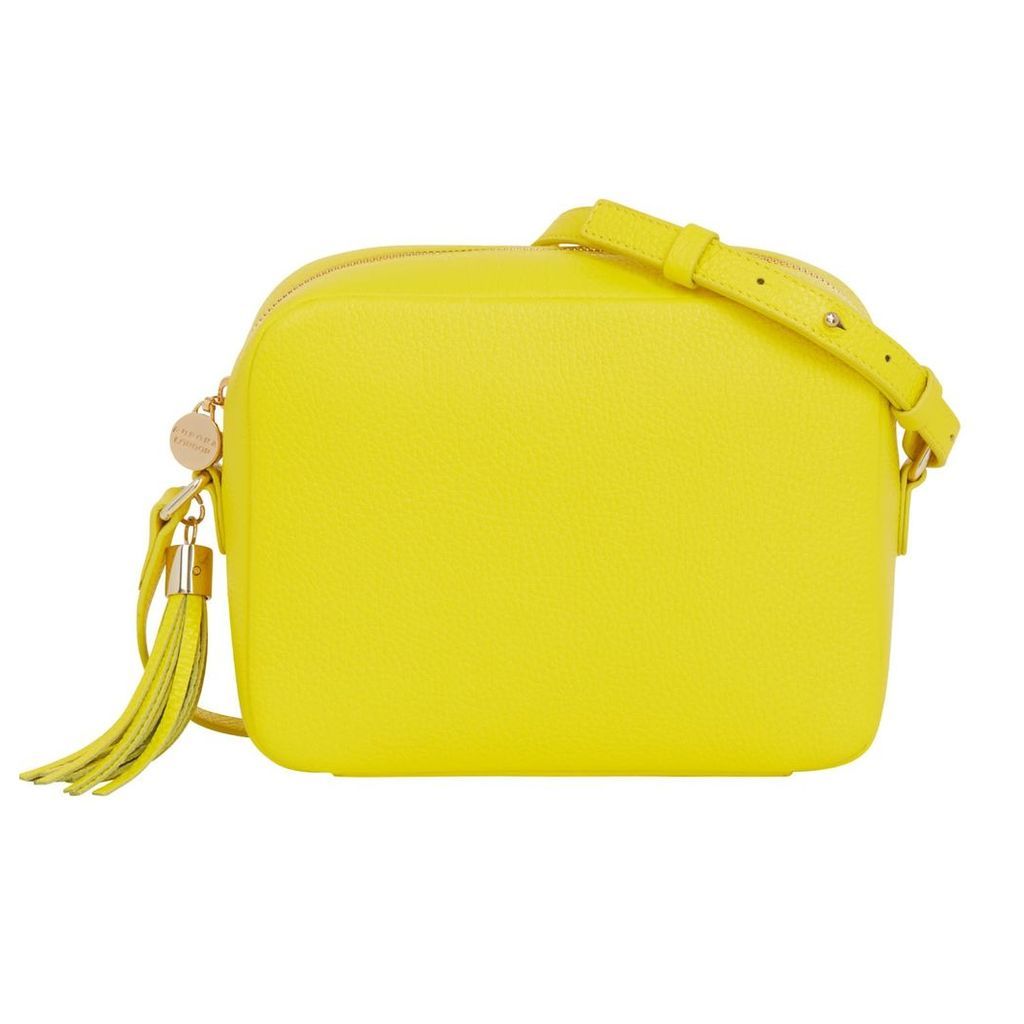 Aurora London - The Gigi Crossbody Leather Bag Neon Yellow