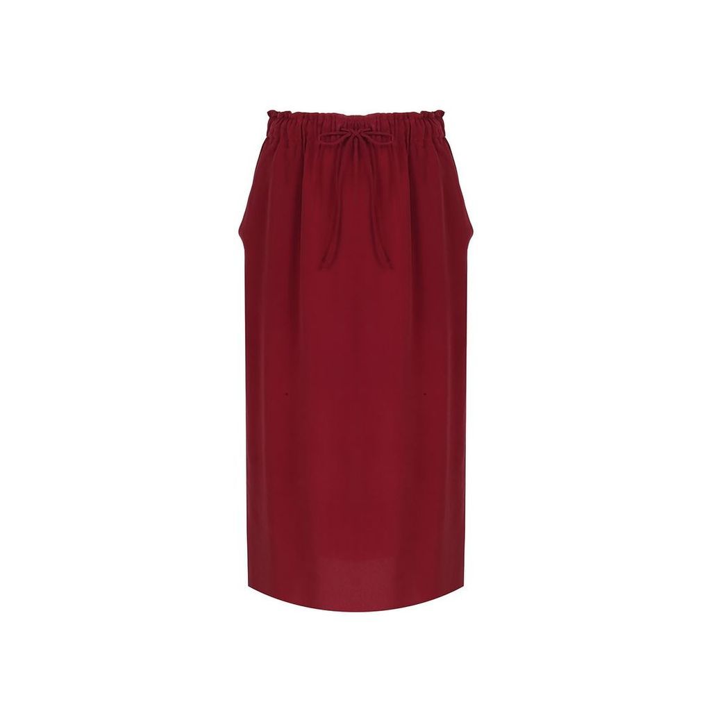 URUN - Urun Essentials Silk Skirt In Burgundy