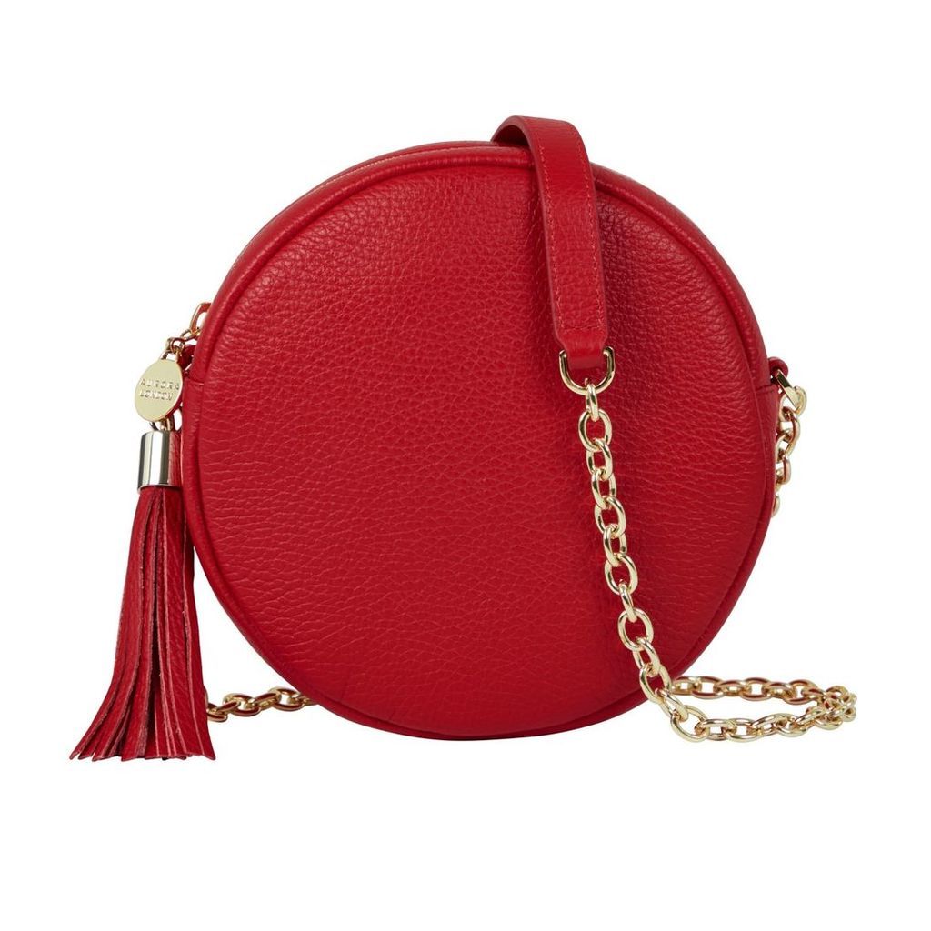 Aurora London - The Cleo Circle Leather Bag Red