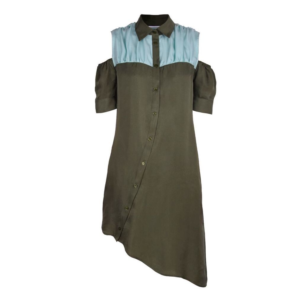 blonde gone rogue - Asymmetry Sustainable Dress In Green