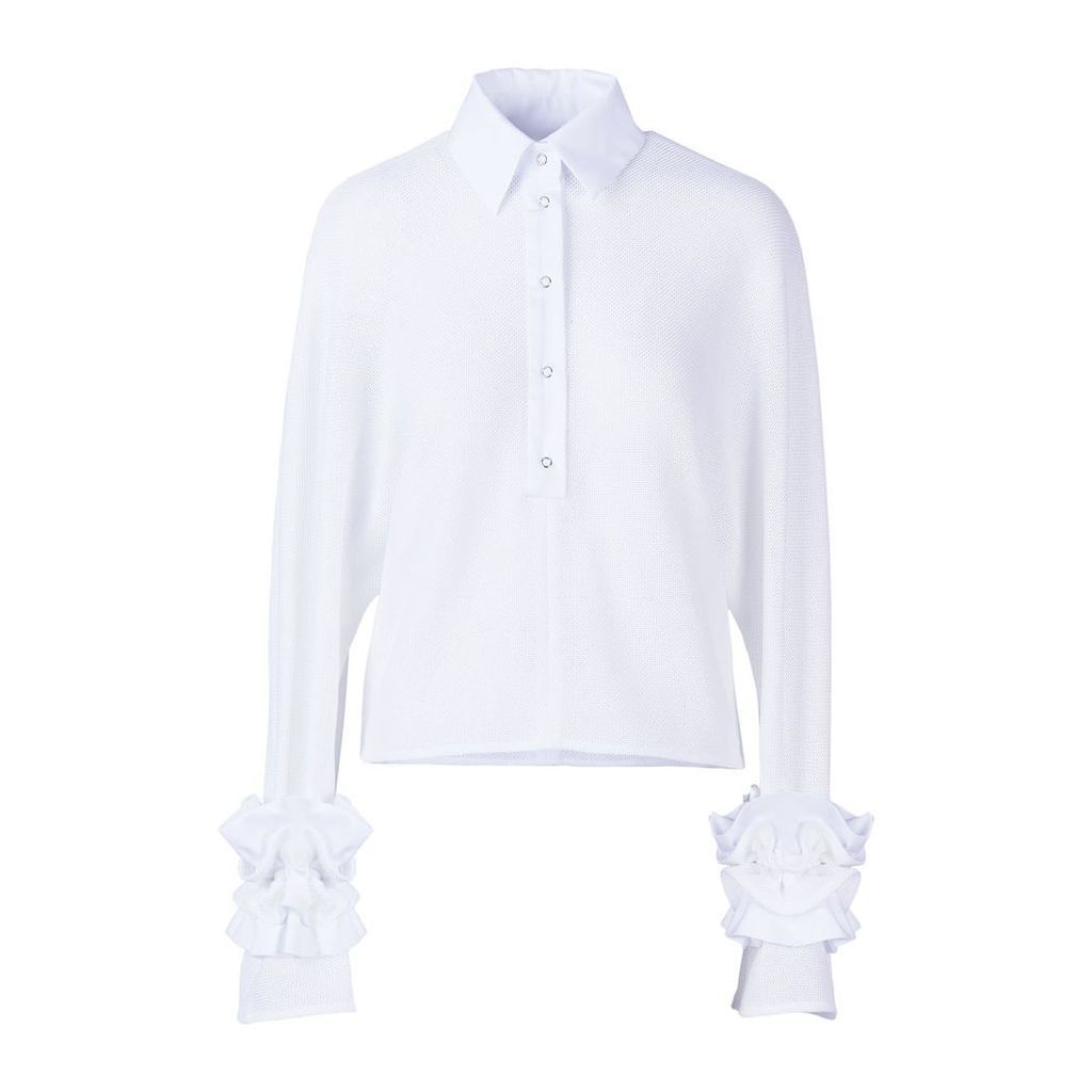 Acephala - Cropped Shirt With Ruffled Sleeves