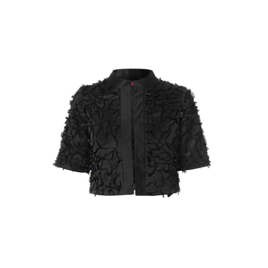 WtR - Embellished Black Silk Bolero Evening Jacket