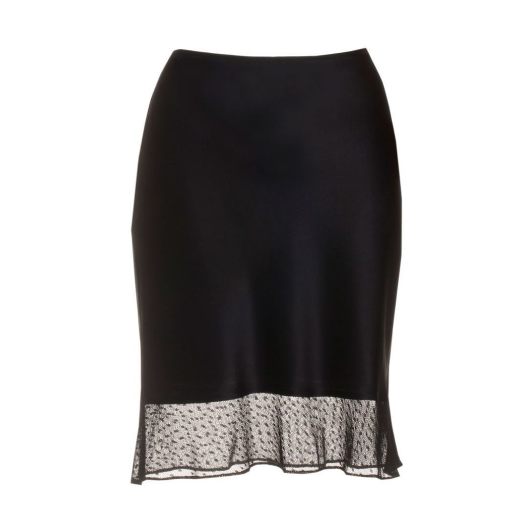 Roses Are Red - Estelle Silk Skirt In Black Lace