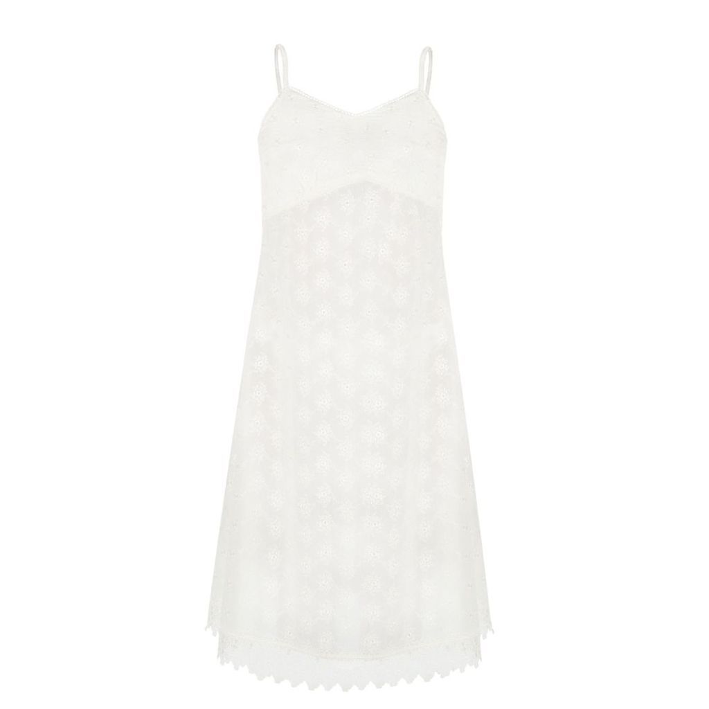 MUZA - White Cotton Lace Midi Dress