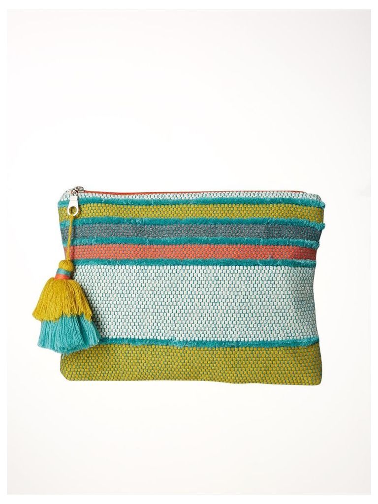 Textured Stripe Holiday Pouch