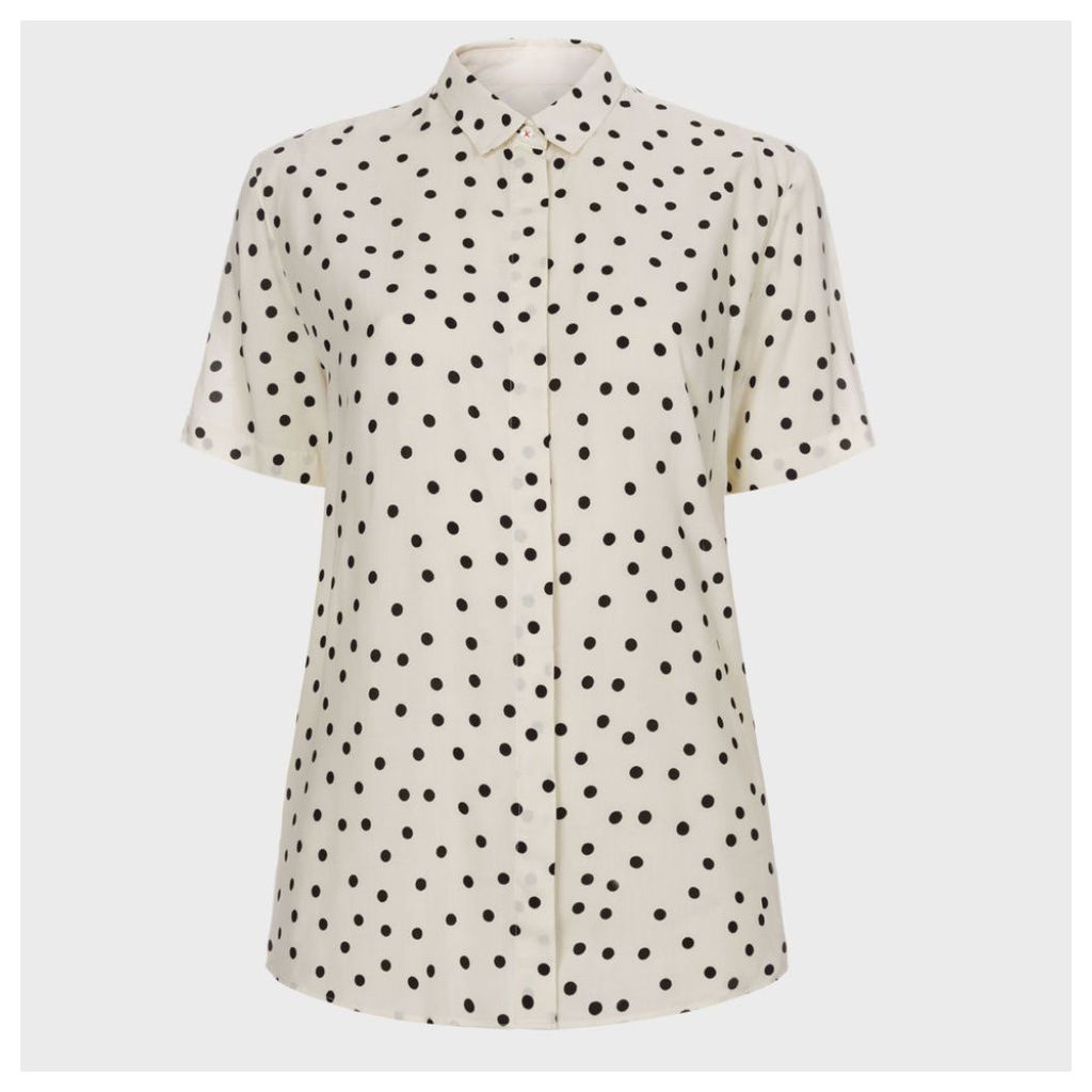 Paul Smith Women's Cream Polka Dot Short-Sleeve Shirt