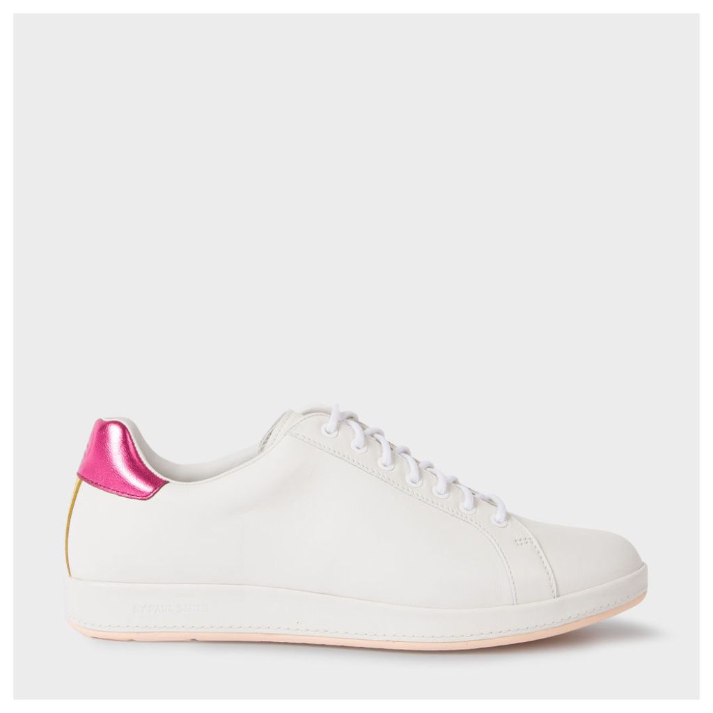 Women's White Leather 'Lapin' Trainers With Metallic Trims