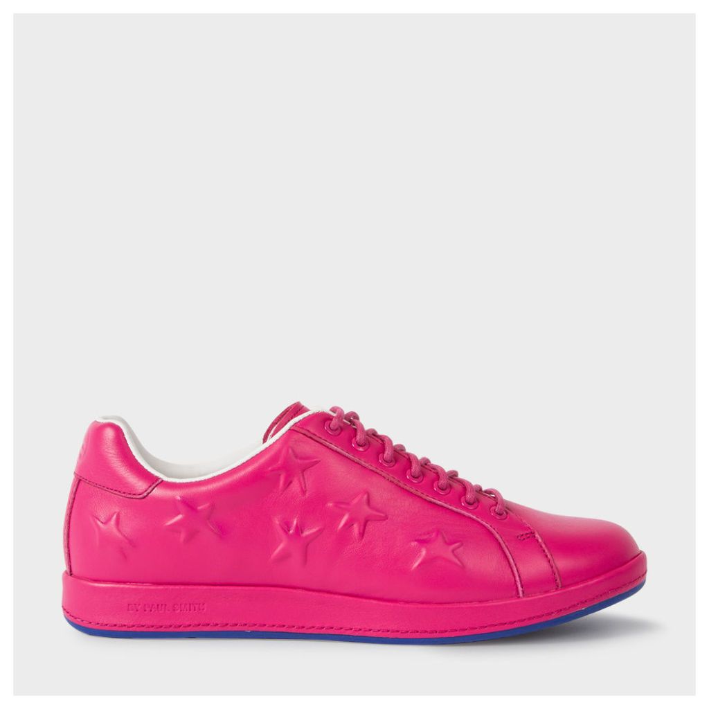 Women's Fuchsia Leather 'Lapin' Trainers With Star Emboss
