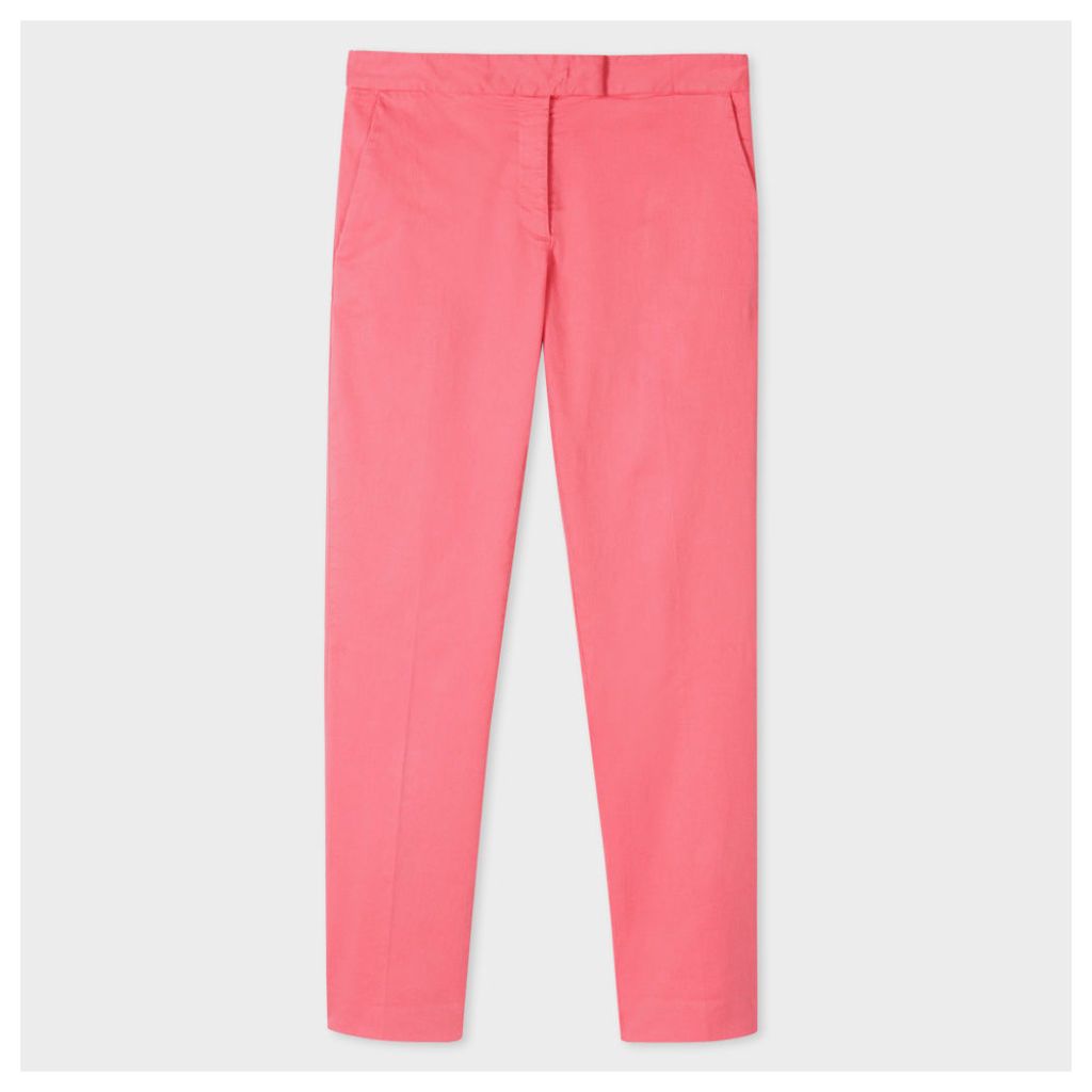 Women's Slim-Fit Coral Stretch-Cotton Chinos