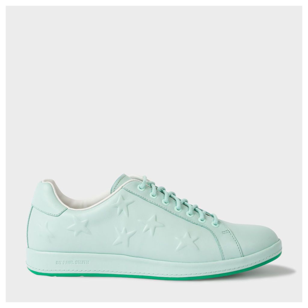 Women's Mint Green Leather 'Lapin' Trainers With Star Emboss
