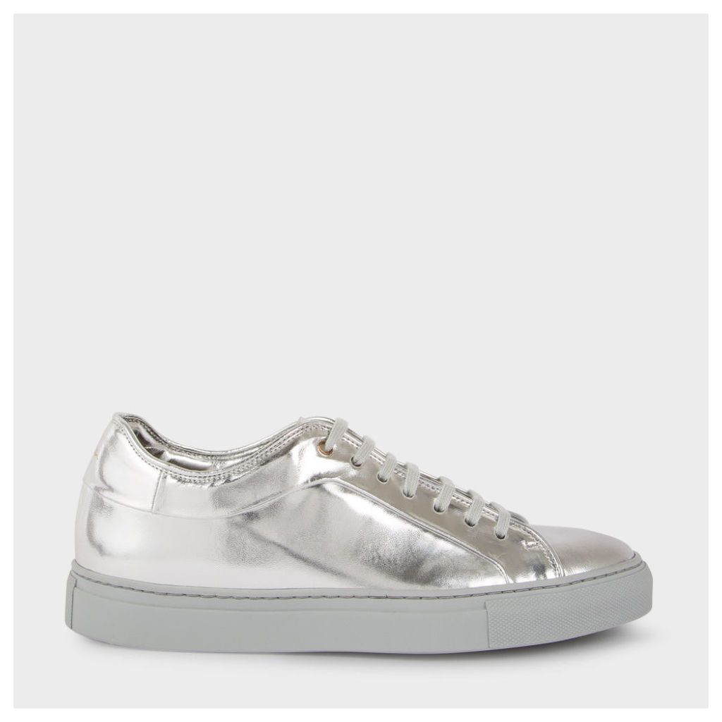 Women's Metallic Silver Leather 'Basso' Trainers