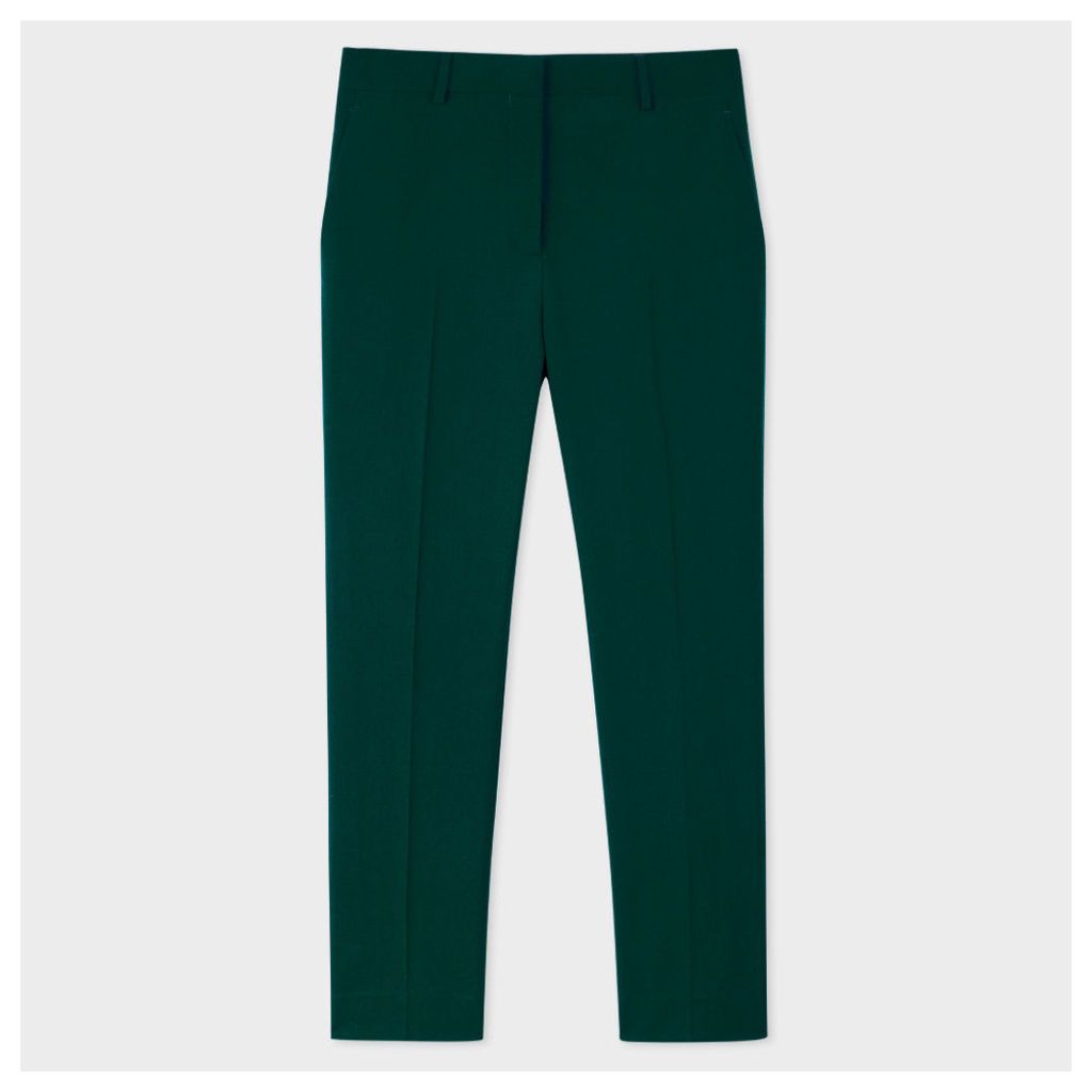 A Suit To Travel In - Women's Dark Green Wool-Twill Trousers