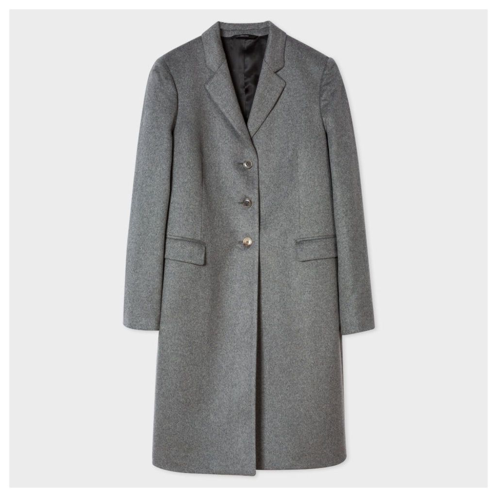 Women's Grey Wool-Cashmere Epsom Coat