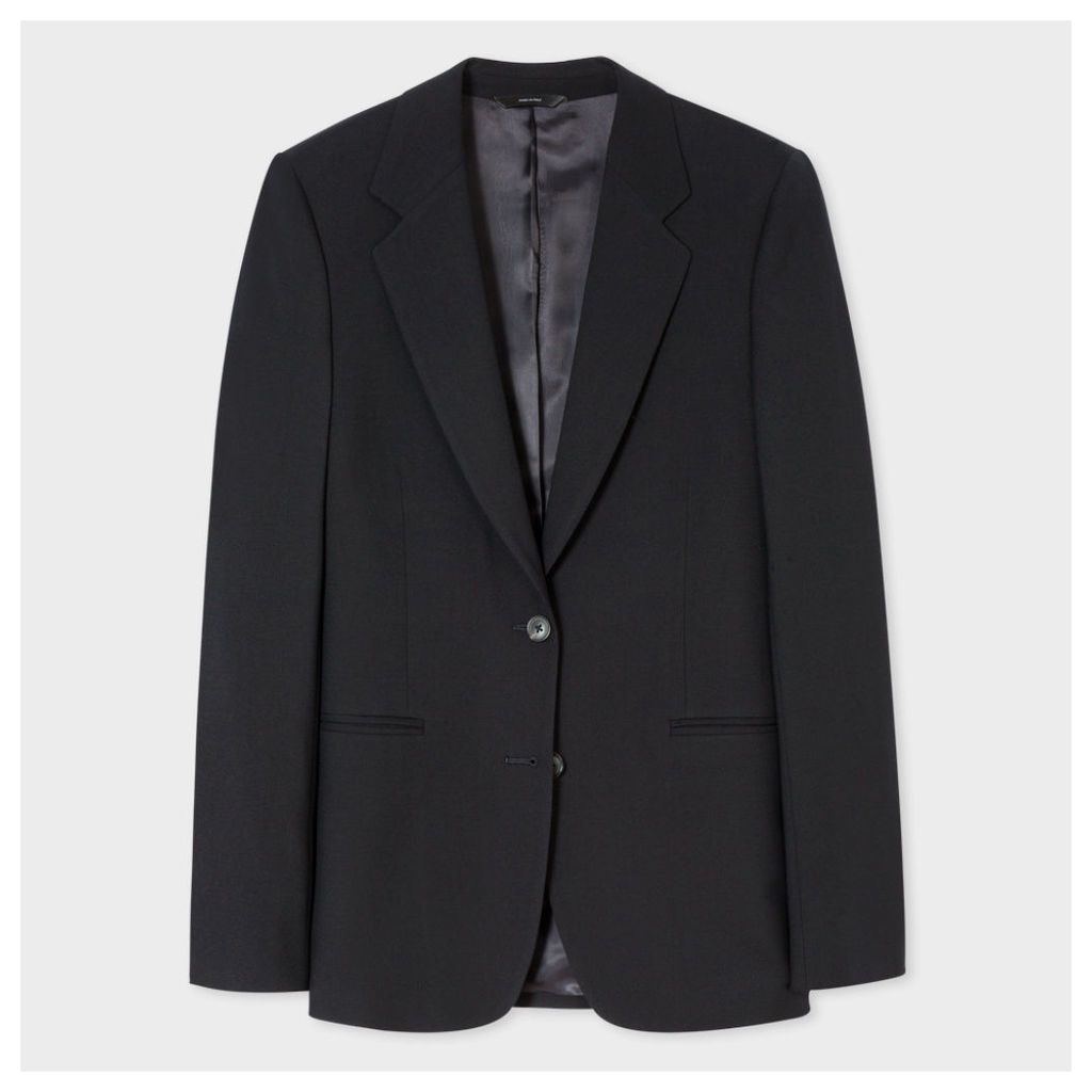 A Suit To Travel In - Women's Black Two-Button Wool Blazer