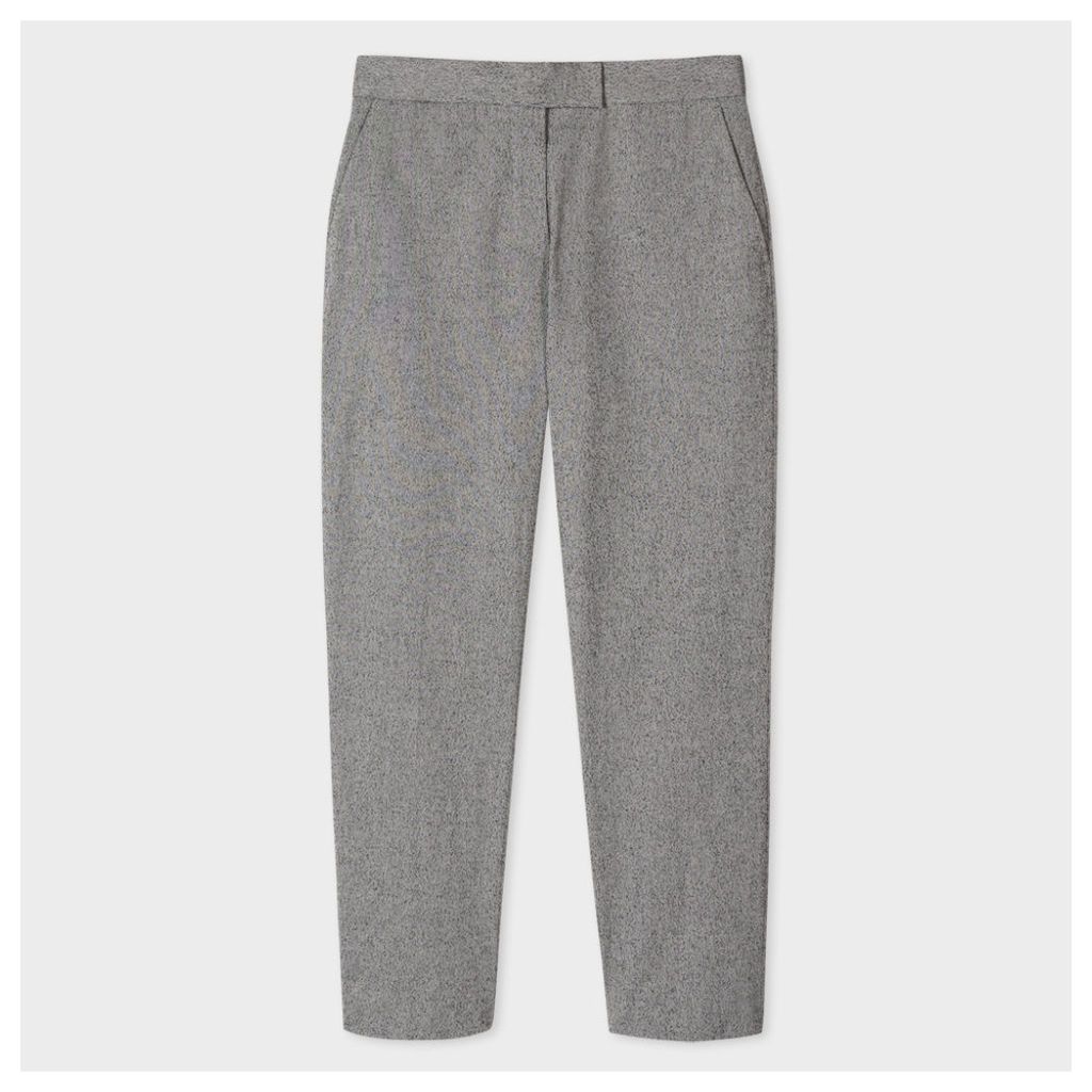 Women's Slim-Fit Grey Salt-And-Pepper Trousers