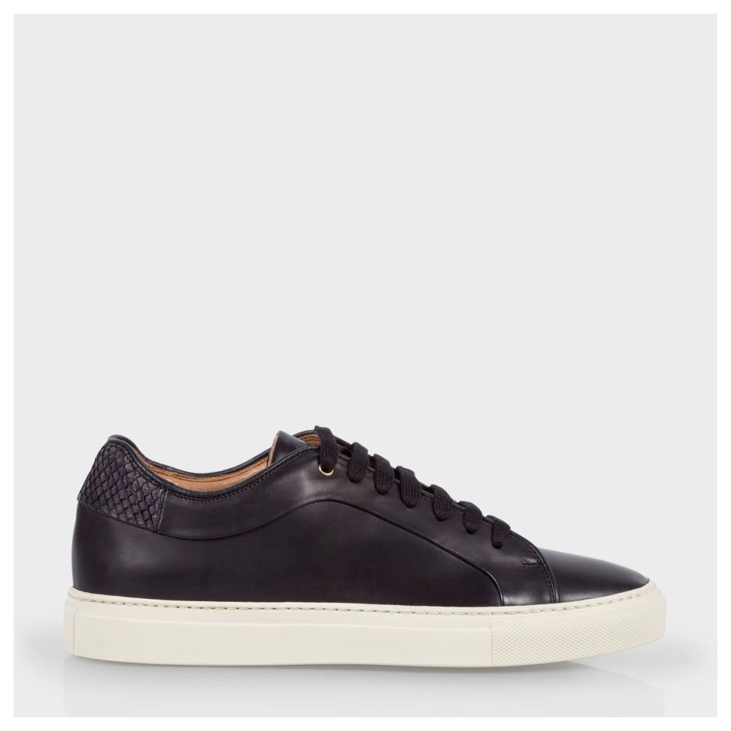 Women's Black Leather 'Basso' Trainers With Salmon-Skin Trims