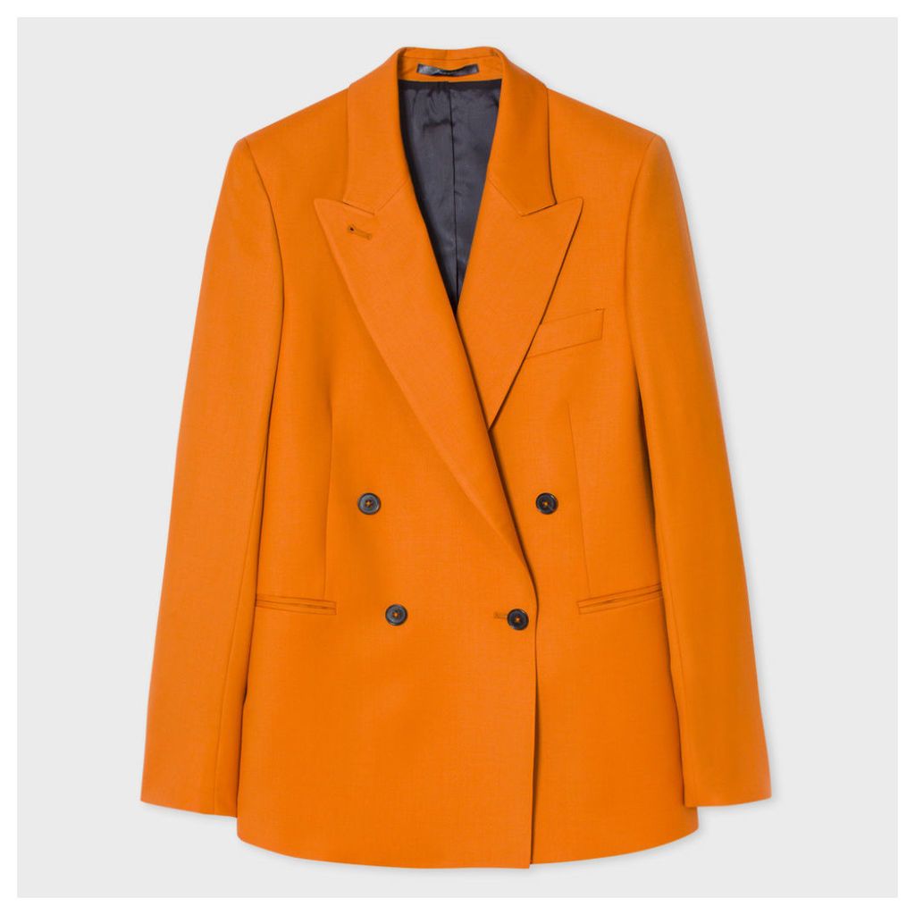 Women's Burnt Orange Wool Double-Breasted Blazer