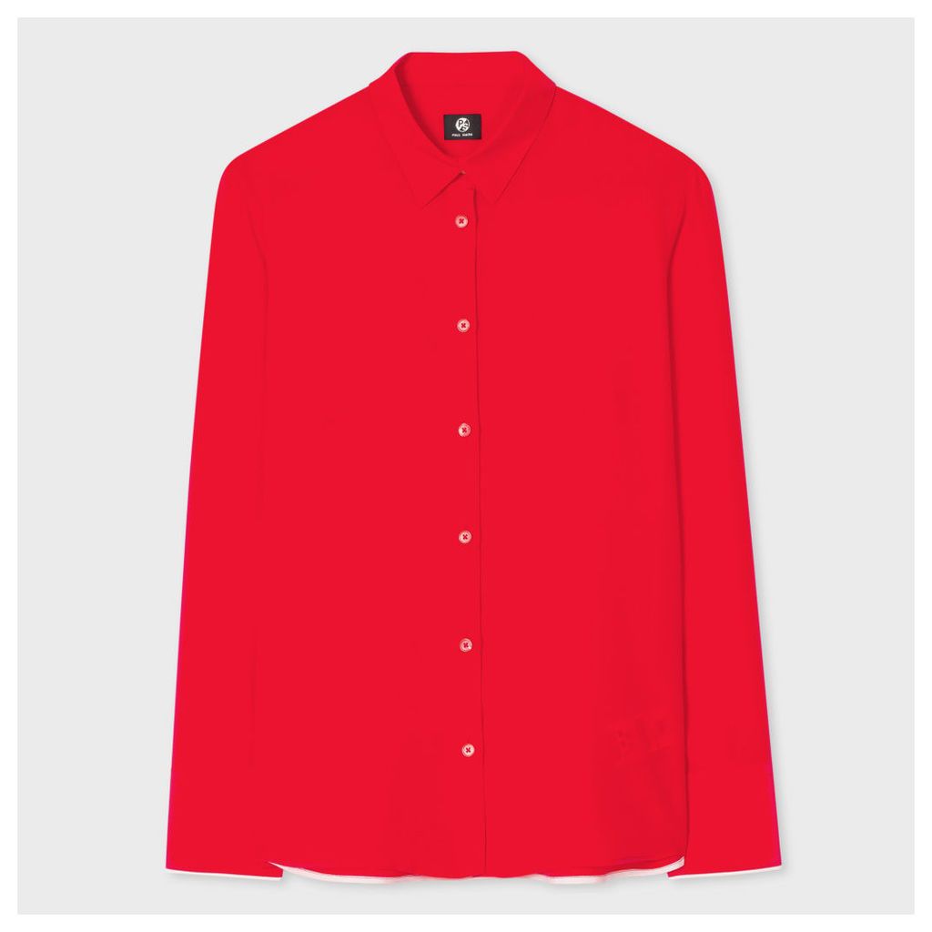 Women's Bright Red Silk Shirt