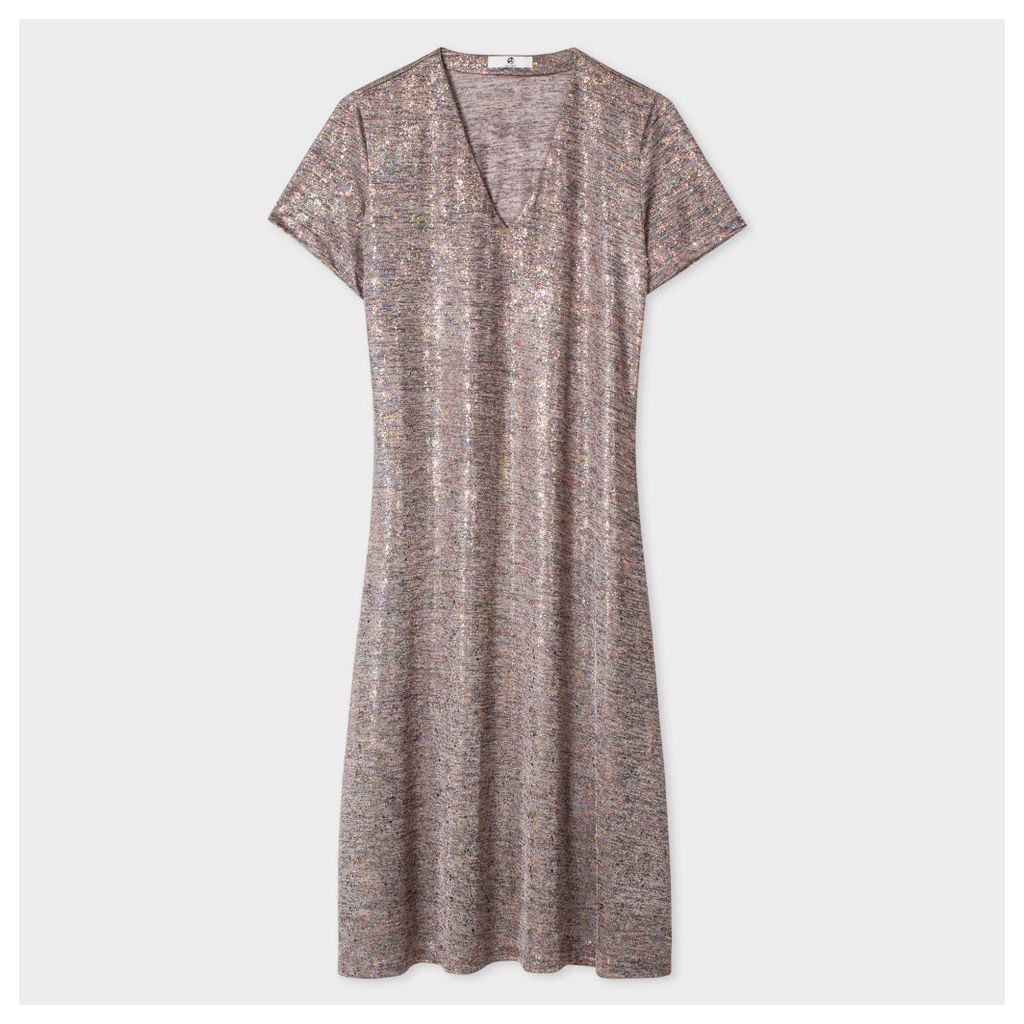 Women's Metallic-Detail Jersey-Dress
