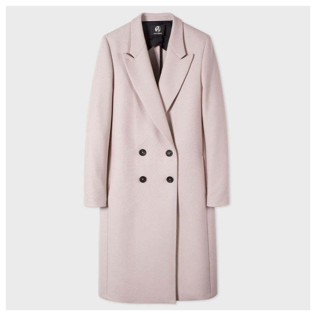 Women's Pale Pink Wool-Cashmere Double-Breasted Coat