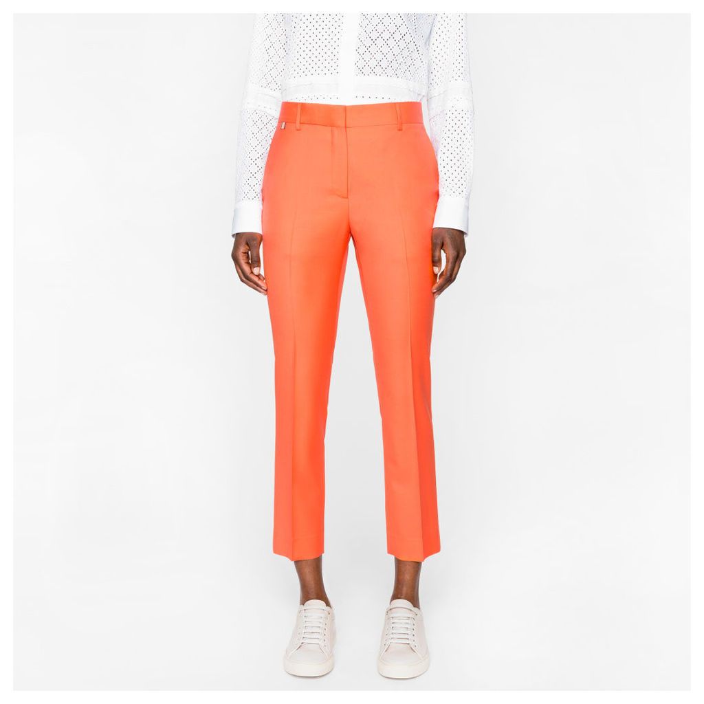 Women's Slim-Fit Orange Wool Trousers