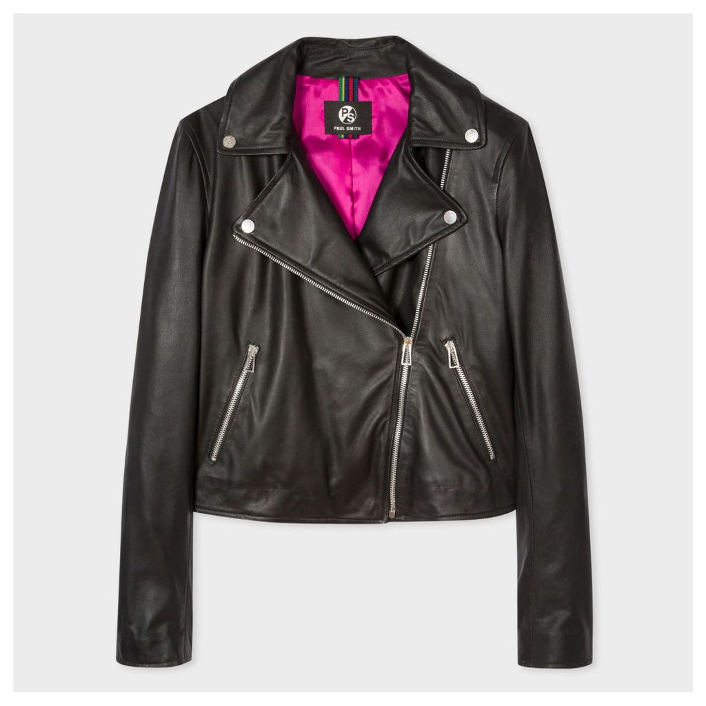 Women's Black Leather Biker Jacket