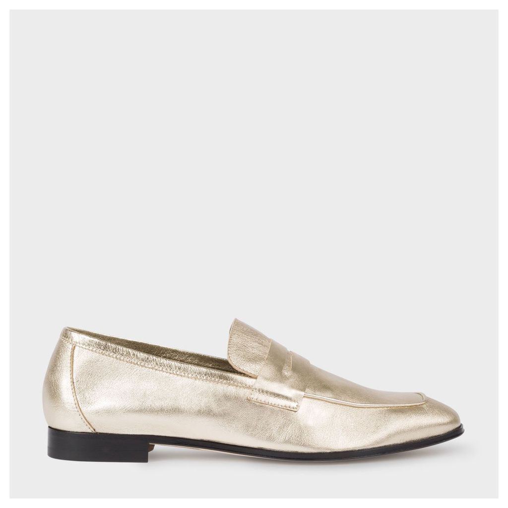 Women's Gold Leather 'Glynn' Penny Loafers