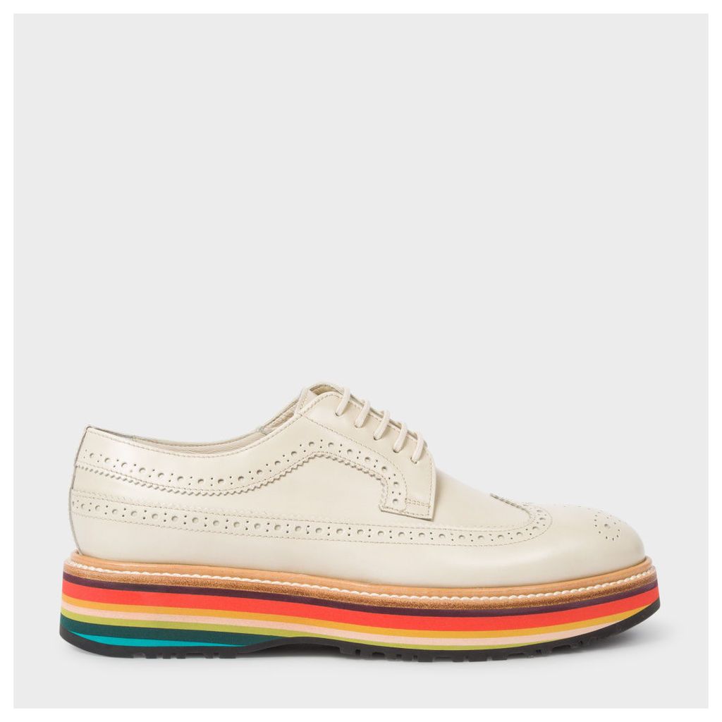 Women's Off-White Leather 'Grand' Brogues With 'Artist Stripe' Soles