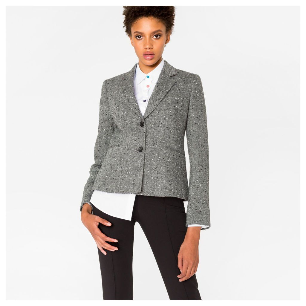 Women's Grey Salt-And-Pepper Tweed Blazer
