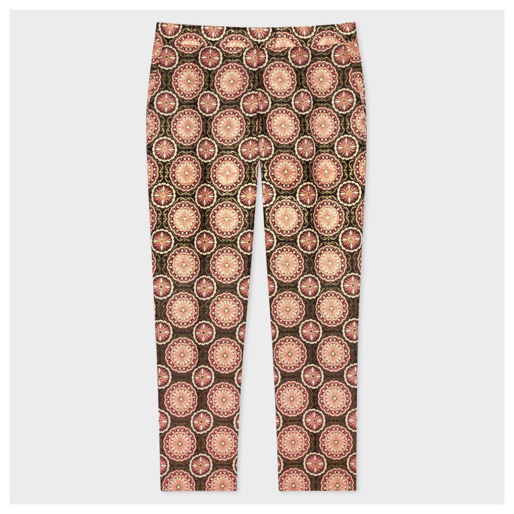 Women's Pink And Gold 'Tapestry' Jacquard Trousers