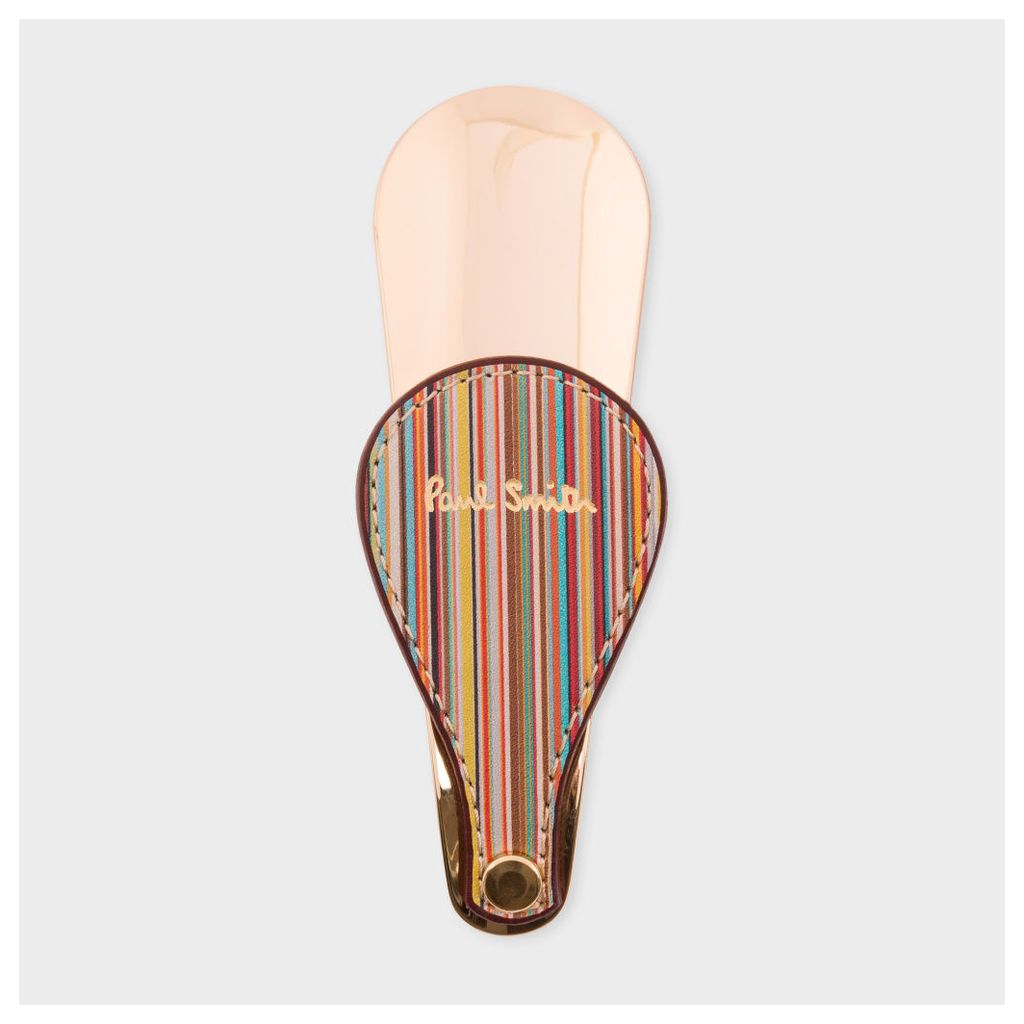 Paul Smith Small Gold Shoehorn With Leather Handle