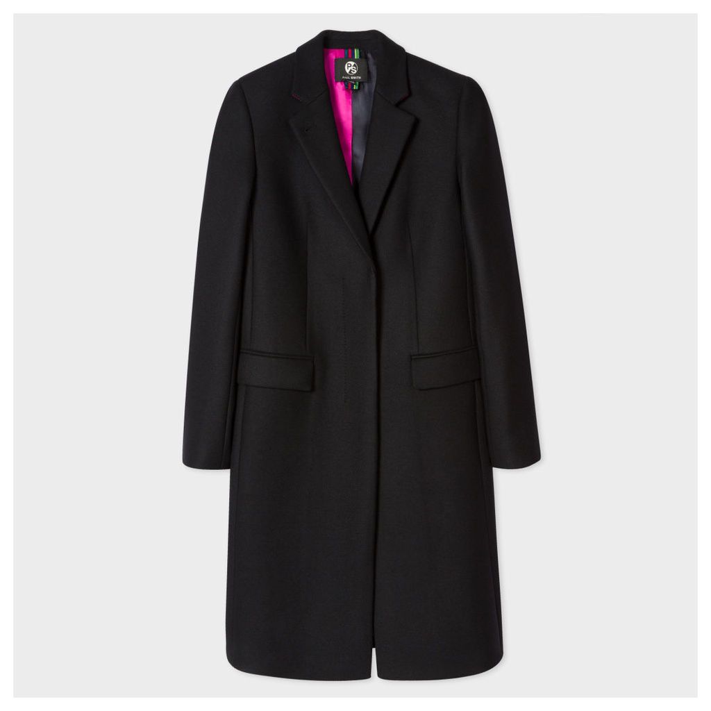 Women's Black Wool-Cashmere Epsom Coat